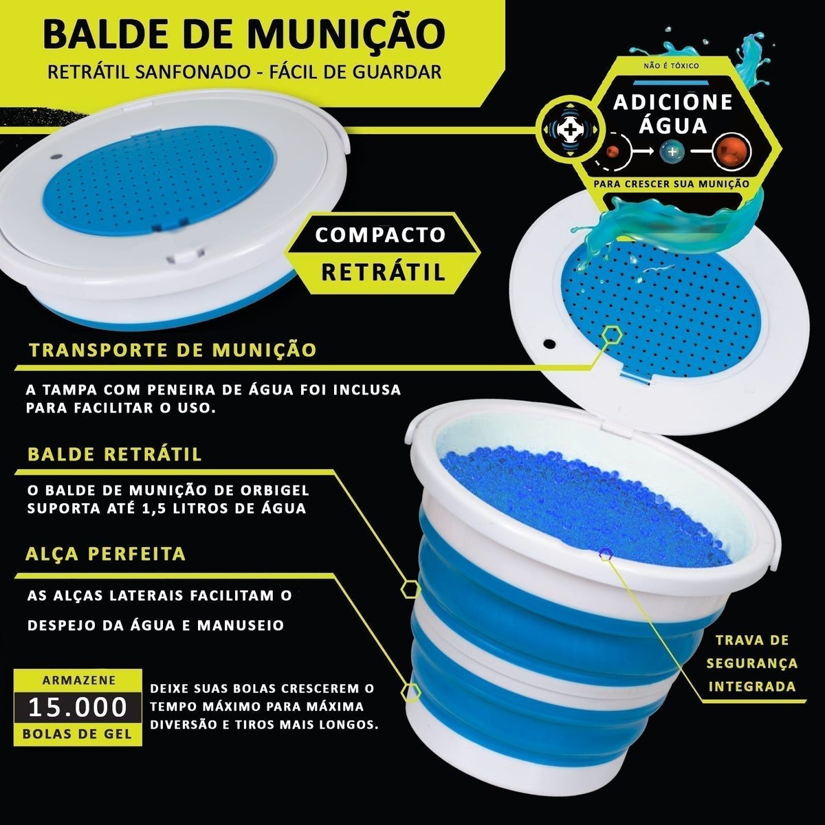 Balde de Bolinhas Orbeez para OrbiGel